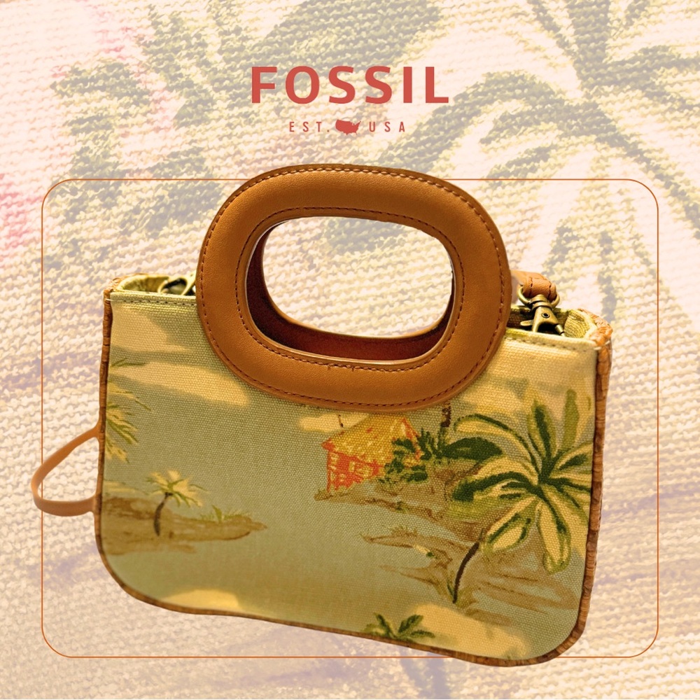 Fossil Oasis Small Crossbody Handbag tropical design New